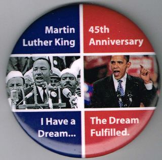 Barack Obama Martin Luther King Pin Political Pinback Button E760