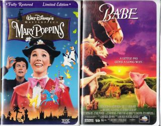 Mary Poppins VHS 1997 Clam Shell s E Babe 2 VHS 786936027518