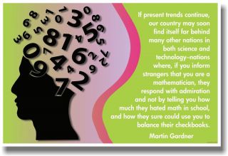 Mathematician Martin Gardner New Math Motivational Classroom Poster