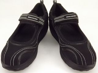 Black Leather Fabric Skechers Shape UPS 9 5 M Mary Jane Comfort