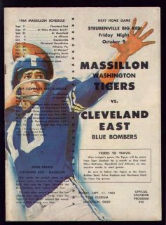 Vintage 1964 Massillon Tigers Football Program vs Cleveland East RARE