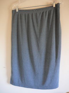 Maternity Skirt in Due Time M Gray Knee Length Stretch