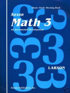 Saxon Math 3 Meeting Book First Edition Homeschool 3rd Grade