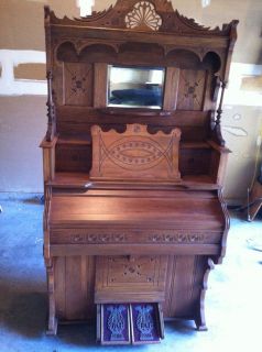 Vintage Antique Cable Company Chicago Cottage Reed Pump Organ and