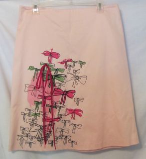 Von Maur Ruth Light Pink Skirt with Ribbon Bow Bow Design Size 10