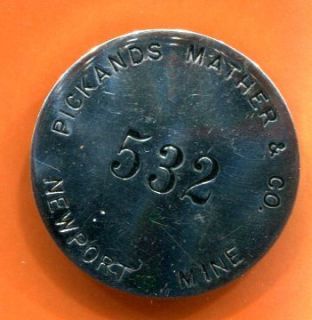Newport Mine Pickands Mather Co Steel Badge Circa 1930s