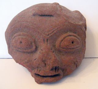 Precolumbian Mayan Face Maya Ceramic Clay Mask Pottery