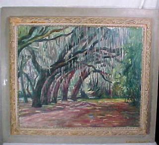 Maurice Van Felix St Augustine Oak with Spanish Moss Painting Listed