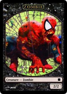 MTG Altered Art Marvel Zombies Spider Man 2 2 Zombie Token 3 Grave