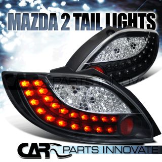 Mazda 2011 2012 Demio 2 LED Tail Lights Brake Stop Rear Lamp Black