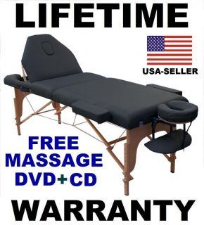 MASSAGE TABLE NEW BED PORTABLE FREE MASSAGE DVD MUSIC CD SHEET CRADLE