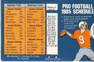 1983 NFL Slide Schedule McClure McClure