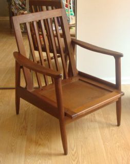 Mid Century Modern Danish Wood Lounge Cigar Arm Chair Teak
