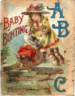 RARE McLoughlin Bros. BABY BUNTING ABC Alphabet Book FE 1900 Duotone