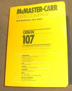 McMaster Carr #107 Supply Company Catalog 3392 Pages 2001 Tools