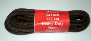 Pair 54 Heavy Duty Brown Waxed Bootlaces Shoelaces