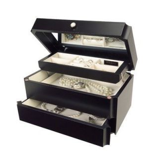 Mele Black Jewelry Box Storage Bin Ring Necklace Bracelet Drawer