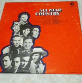 All Star Country Various Hank Williams Mel Tillis Record Vinyl