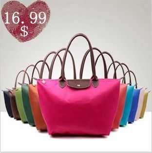 Womens Oxford Cloth Package Folded Waterproof Shopping Bag Candy
