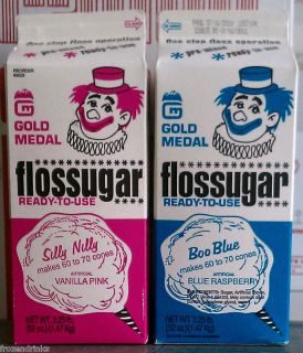 Gold Medal Cotton Candy Floss 2 Pack Vanilla Raspberry