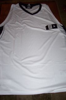 NWT $40 Adidas Mens Basketball Jersey White 2XT Tall