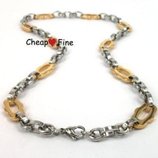21 Mens Gold Black Stainless Steel Necklace Chain H3010