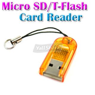 USB 2 0 T Flash TF Micro SD Memory Card Reader Writer Yellow