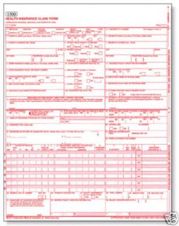Medical Billing Health Insurance Claim Forms 50 Sheets