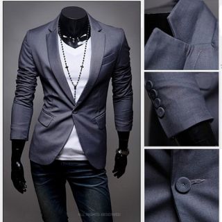 New Mens Dress Suit Top Blazer Jackets for Wedding 1 Button M XXL X06