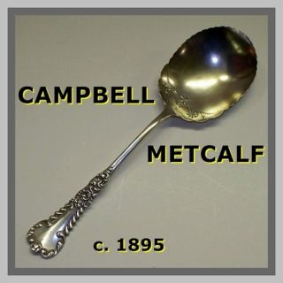 Antique Campbell Metcalf Serving Spoon Sterling Silver