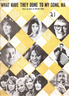 Sheet Music What Have They DONE to My Song MA Melanie Safka 206