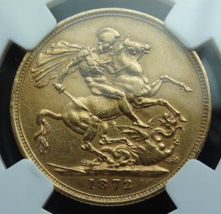 Rare Australia 1872 Melbourne GOLD SOVEREIGN COIN NGC XF40 McDonald CV