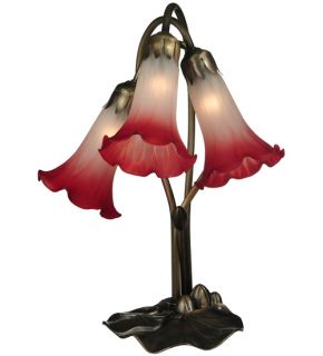 Meyda Tiffany 3 Lt Pink White Lily 15 75 Stained Glasstable Lamp