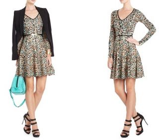 New 2012 BCBG Max Azria Melora Leopard Print Sweater Dress XS s M