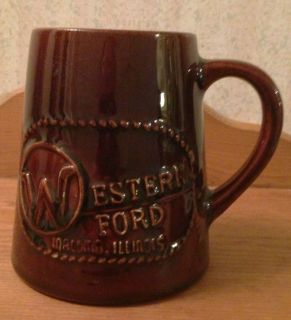 Vintage Haeger Pottery Mug Western Ford Macomb Illinois