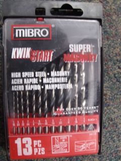 Mibro 245890 13pc HSS Metal Masonry Drill Set