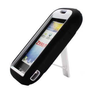 For ZTE Merit Z990G Impact Hard Rubber Case Phone Cover Kick Stand