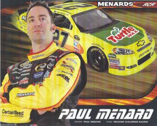 2012 Paul Menard Turtle Wax 27 NASCAR Sprint Cup Postcard