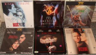 Lot of 6 Michael Douglas Laserdisc Movies in Mint Condition