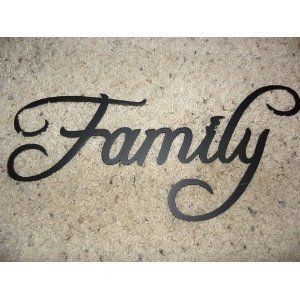 Family Word Decorative Metal Wall Art Home Decor