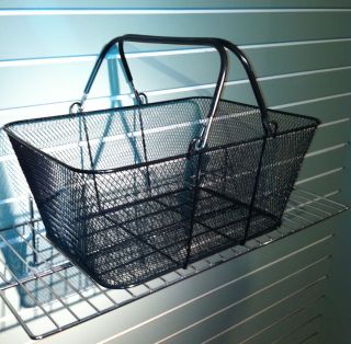 BLACK Wire Mesh Store Shopping Baskets 16 W X 12 D X 6 12 H Lot Of 12