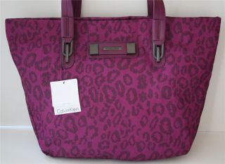 Calvin Klein Logo Sport Shoulder Bag Large Shoppers Tote Purple