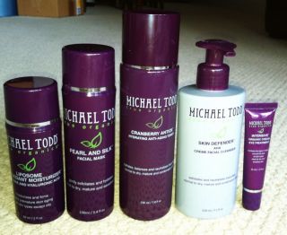 New Michael Todd True Organics anti aging skincare regimen 5 pc Set