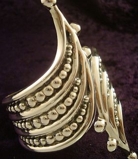Mexican Sterling Silver Beaded Bead Clamper Bracelet Mexico