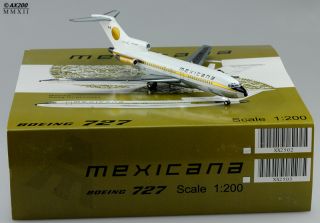 Mexicana B727 100 Reg XA SEL Polish Scale 1 200 Diecast model GJ mould