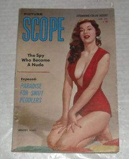 1959 Scope Mens Digest Magazine Pin UPS Eve Meyer in Color