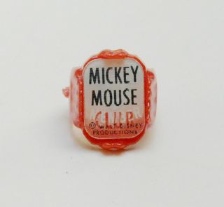 Disney Mickey Mouse Club Flicker Flasher Plastic Red Ring