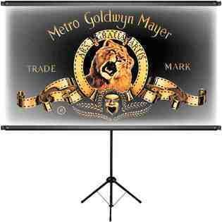 MGM Portable Movie Projector Projection Screen Home Theater White 84