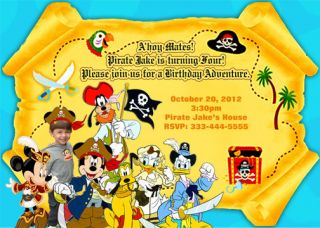 Mickey Mouse Pirate Birthday Invitations Party Favors
