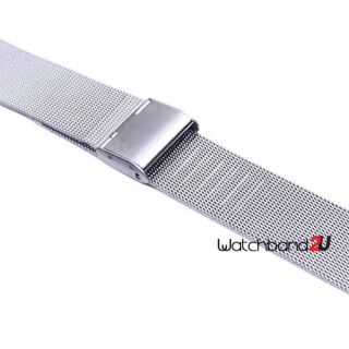 Mesh Stainless Steel Bracelet Watch Band Strap Interlock Straight End